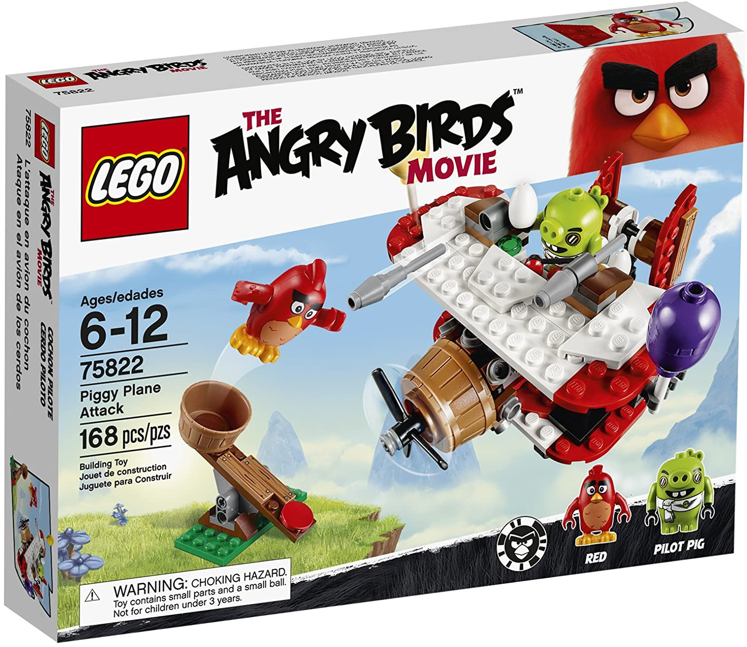 75822 LEGO Angry Birds Piggy Plane Attack, 6-12 gadi