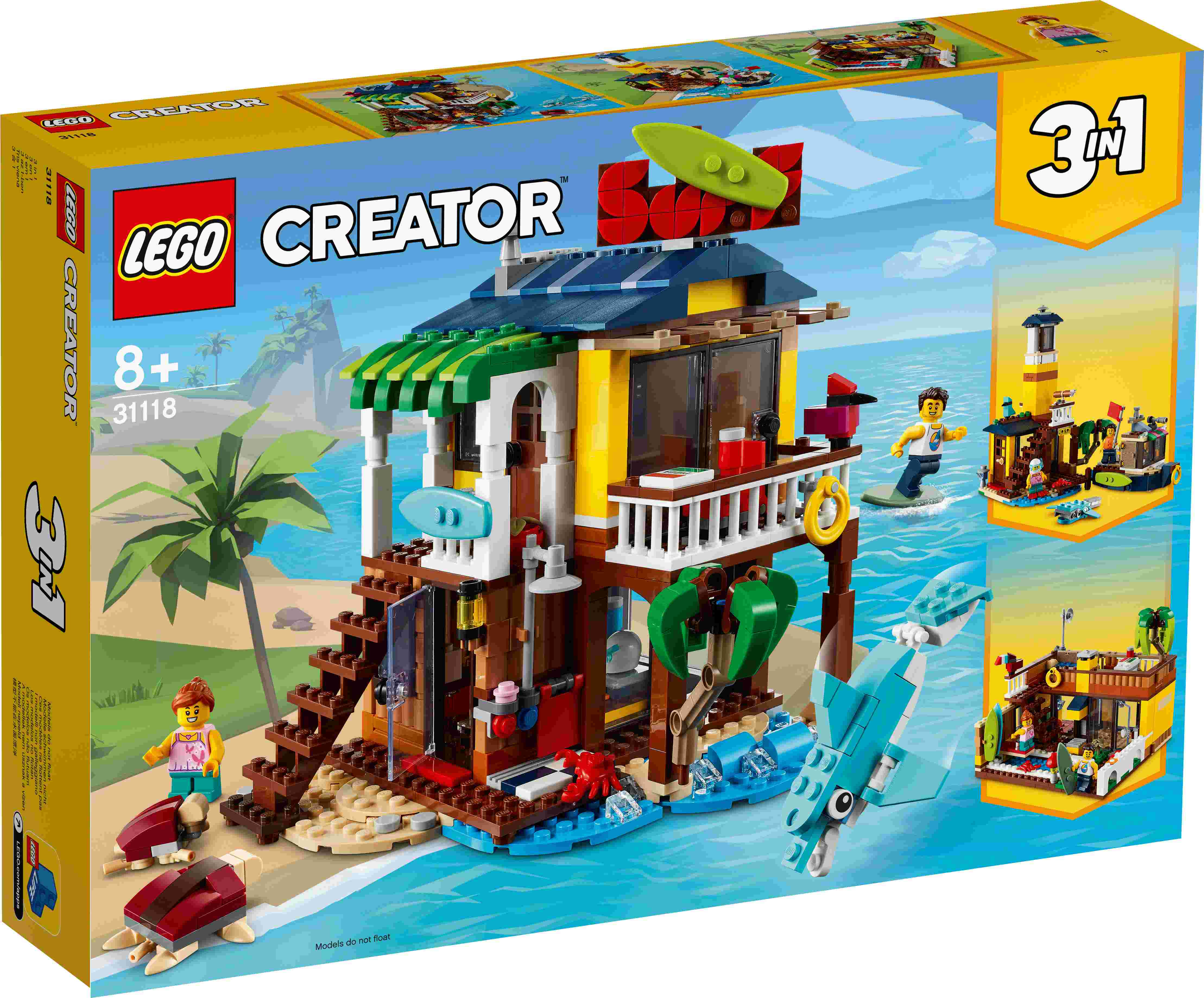 31118 LEGO® Creator Sērfotāju pludmales māja, 8+ gadi, 2021.g.modelis