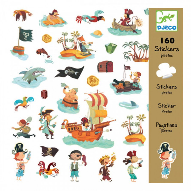 Djeco Uzlīmes - Pirātiņi, 160 gb. DJ08839