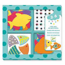 Djeco Uzlīmju komplekts - Zivtiņas, 3-6 gadi; DJ09052