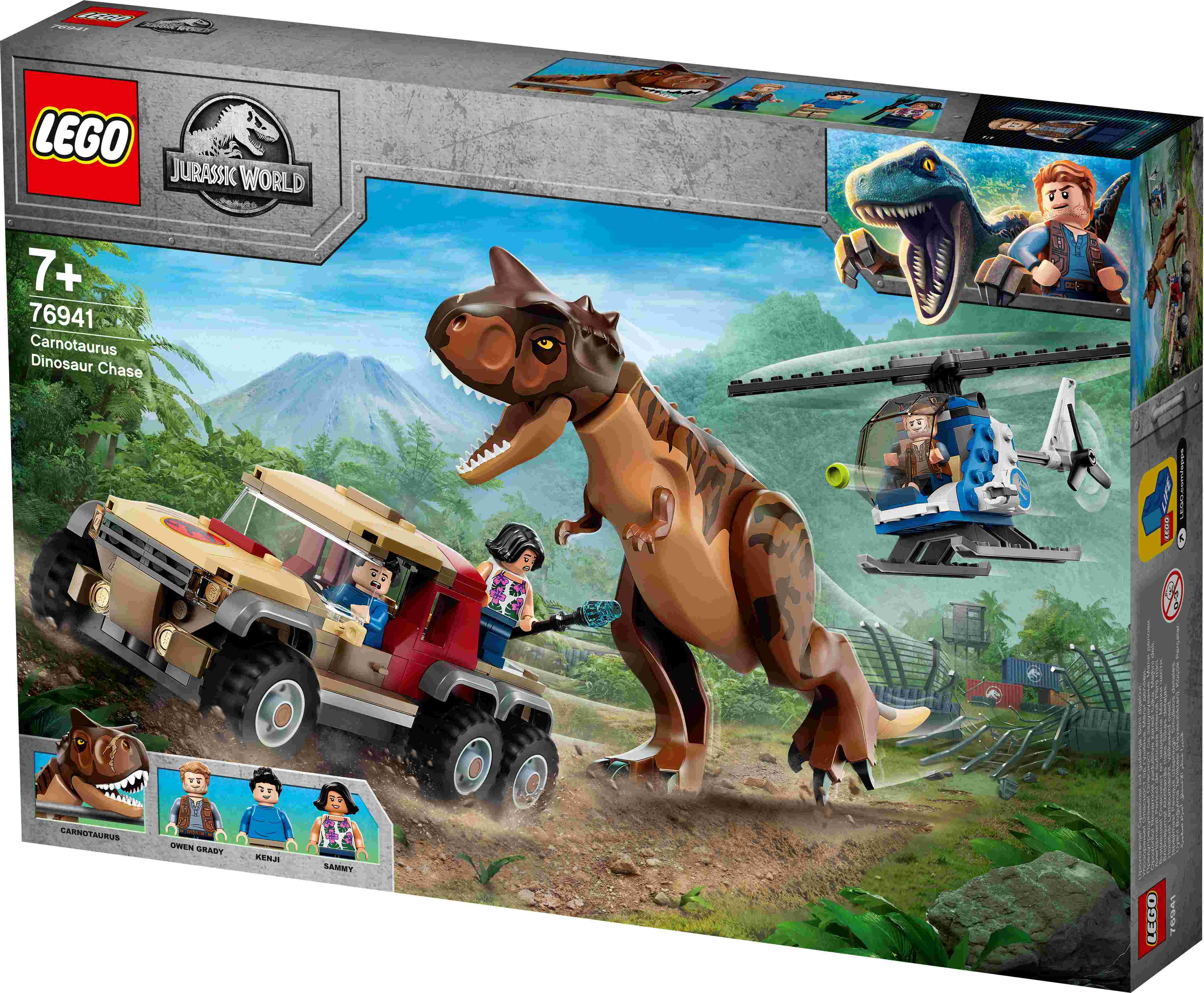 76941 LEGO® Jurassic World Погоня за карнотавром, c 7+ лет, 2021