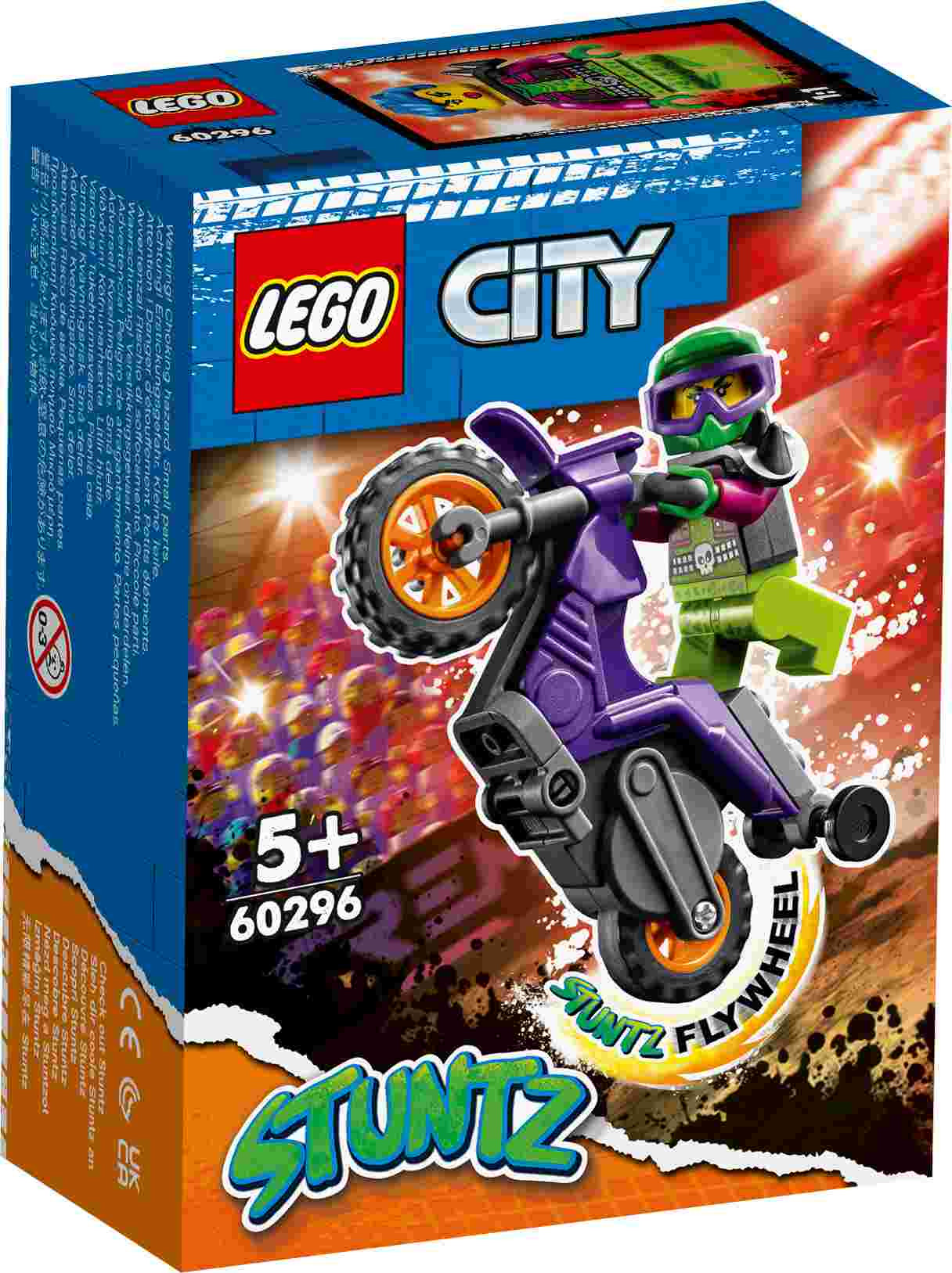 60296 LEGO® City Stuntz riepu Kaskadieru triku motocikls, 5+ gadi, 2022 gada modelis