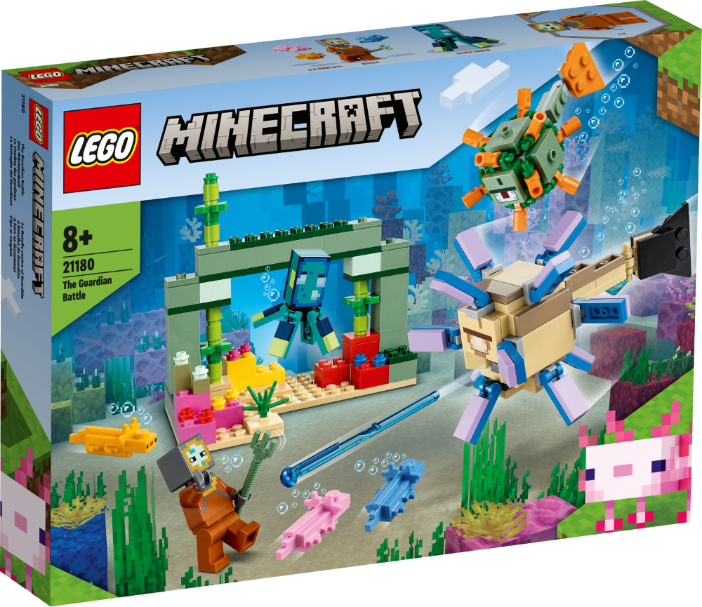 # 21180 LEGO® Minecraft Cīņa ar sargiem, 8+ gadi, 2022 gada modelis