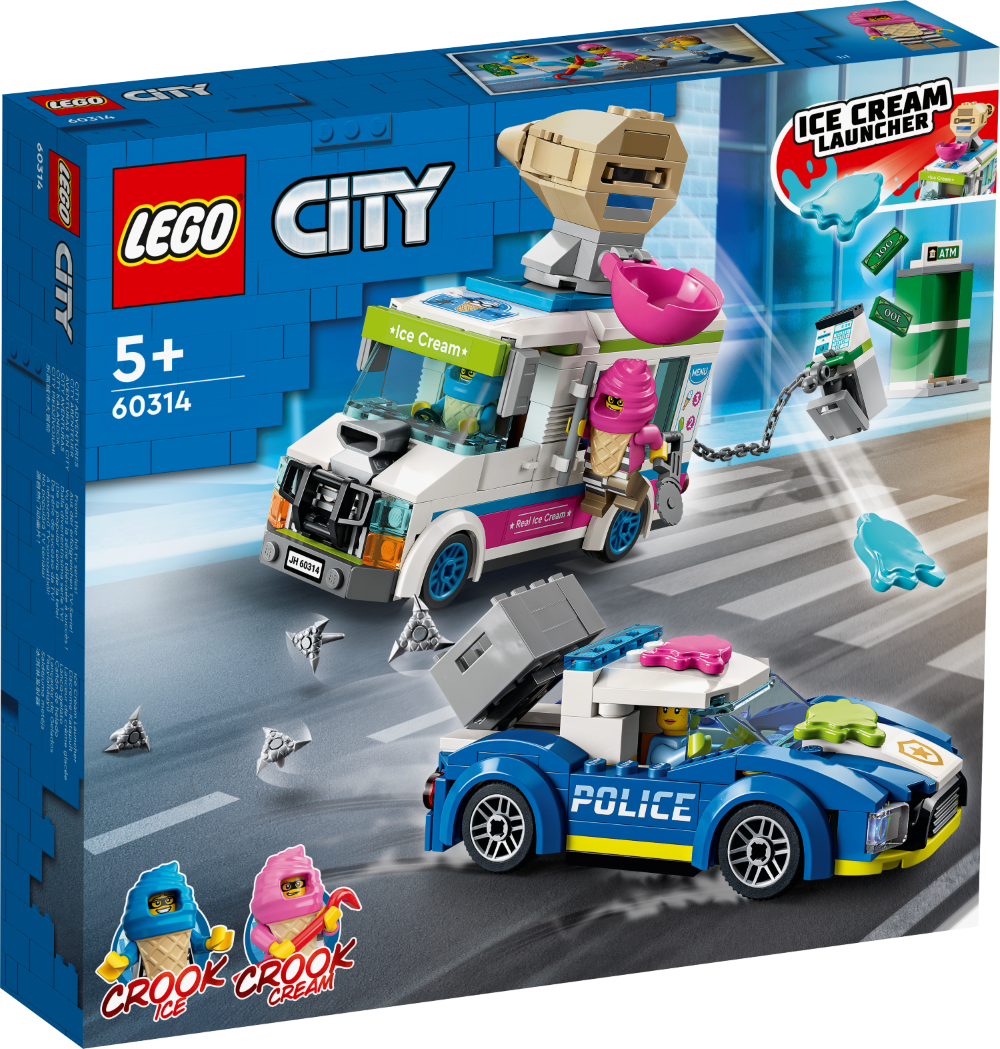 # 60314 LEGO® City Policijas pakaļdzīšanās saldējuma busiņam, 5+ gadi, 2022 gada modelis