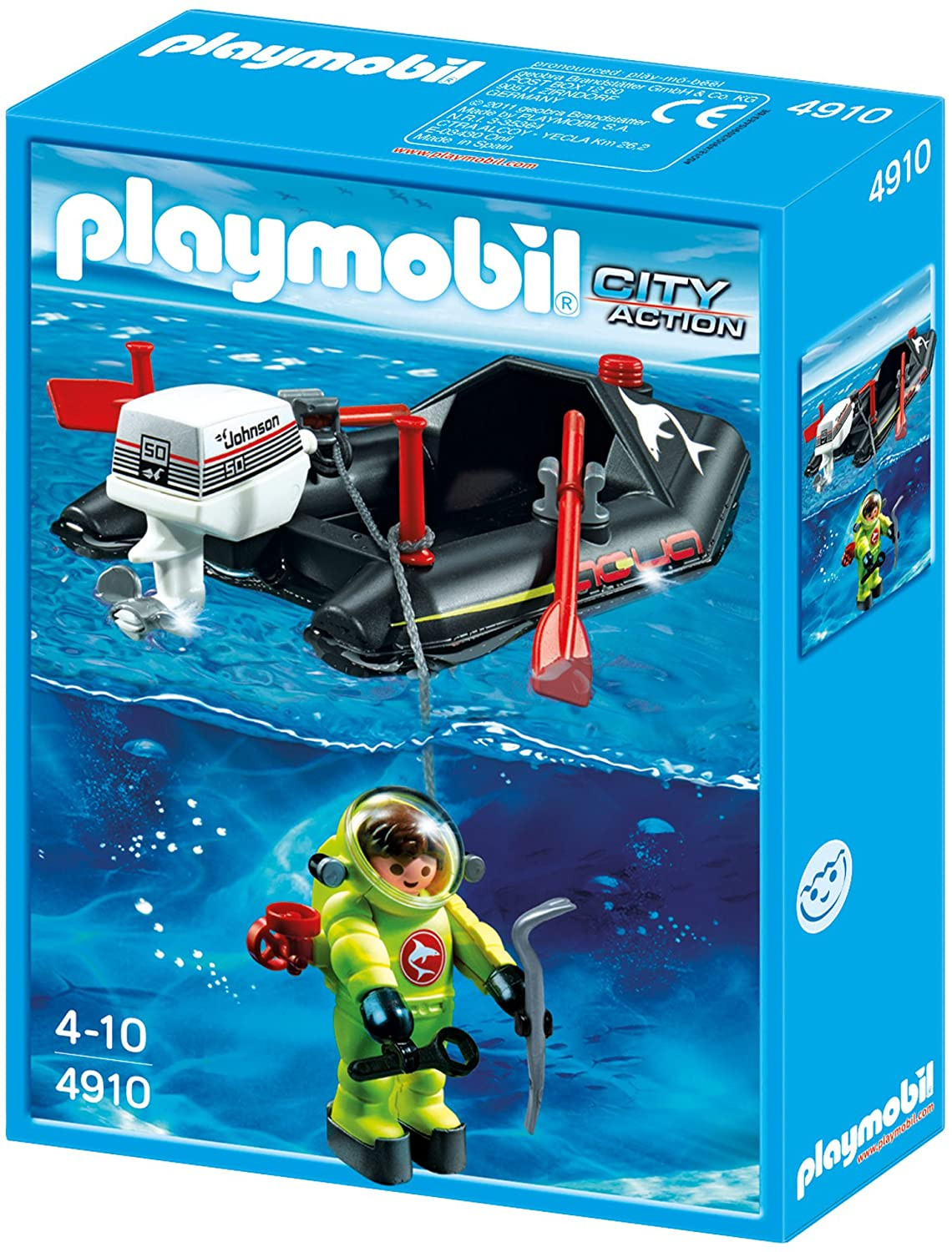 AKCIJA!!! 4910 PLAYMOBIL® City Action Nirējs ar laivu, no 4 gadu vecuma
