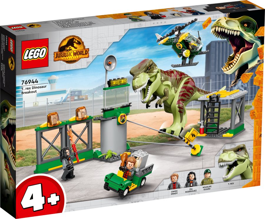 76944 LEGO® Jurassic World Побег тираннозавра , 4+ лет,модель 2022 года