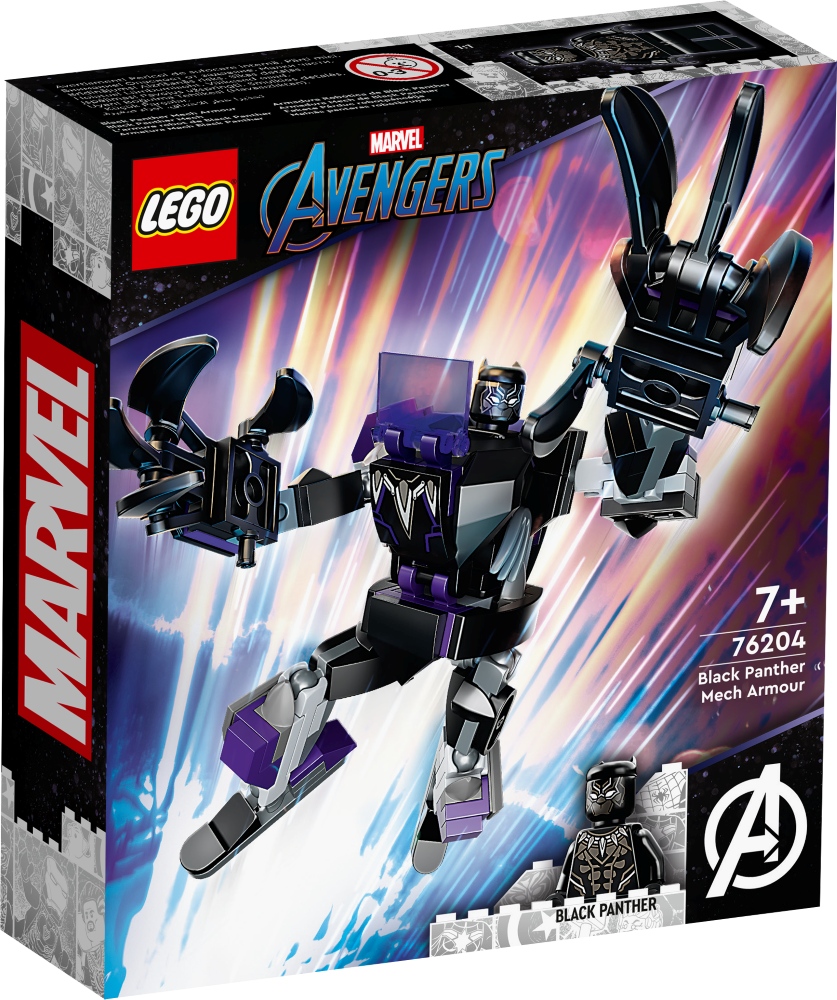 76204 LEGO® Marvel Super Heroes Melnās panteras robotbruņas, 7+ gadi, 2022. gada modelis