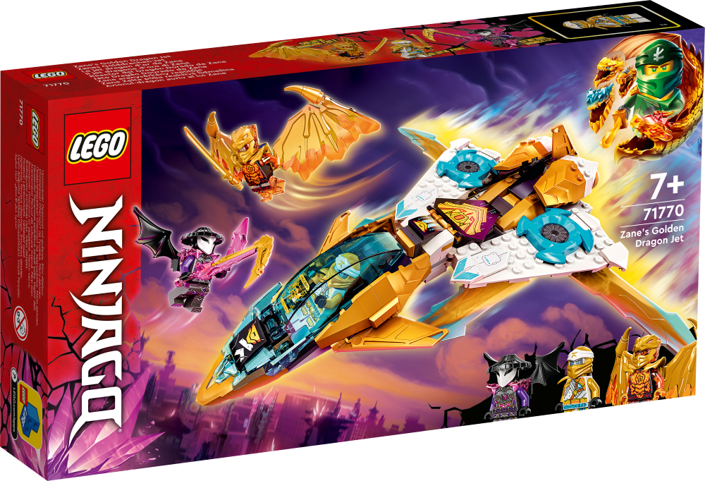 71770 LEGO® Ninjago Реактивный самолёт Зейна «Золотой дракон», 7+ лет,модель 2022 года