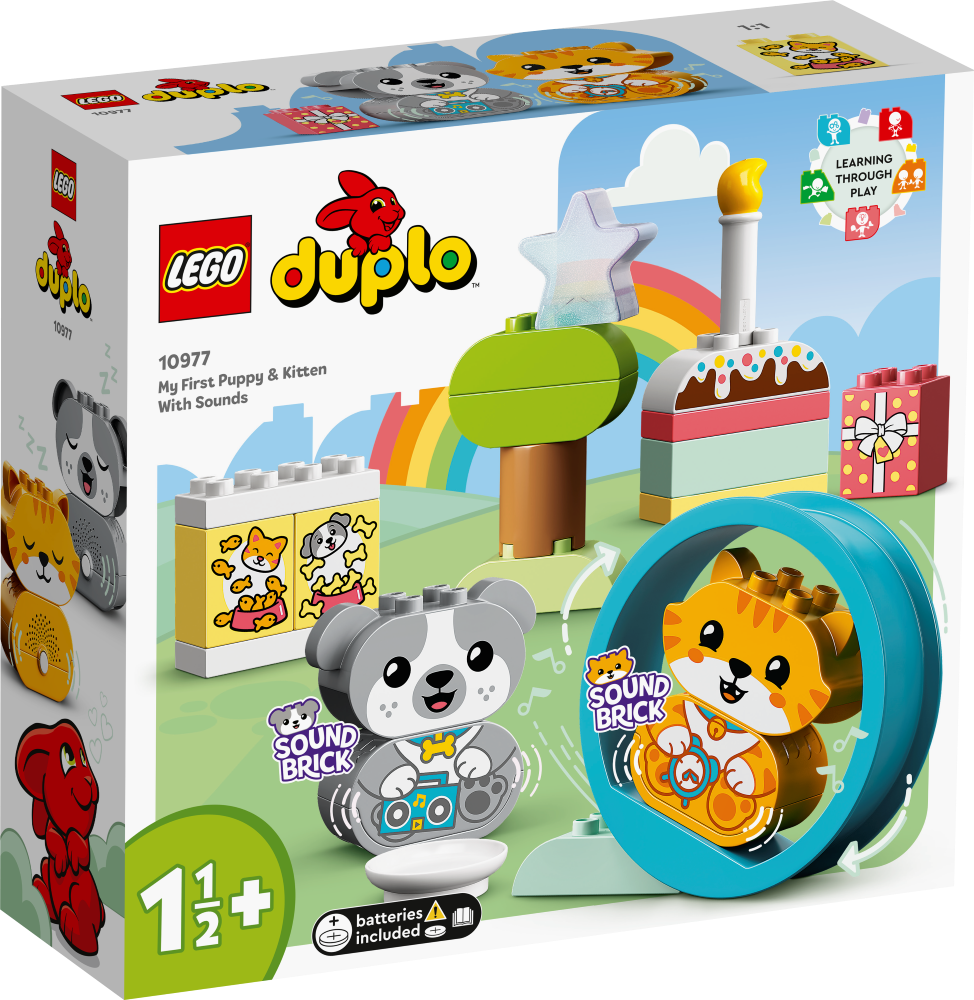 10977 LEGO® DUPLO Mans pirmais kucēns un kaķēns ar skaņām, 1½+ gadi, 2022. gada modelis