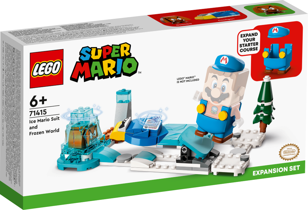 71415 LEGO® Super Mario Ledus Mario tērps un sasalušās pasaules paplašinājuma maršruts, 6+ gadi, 2023. gada modelis