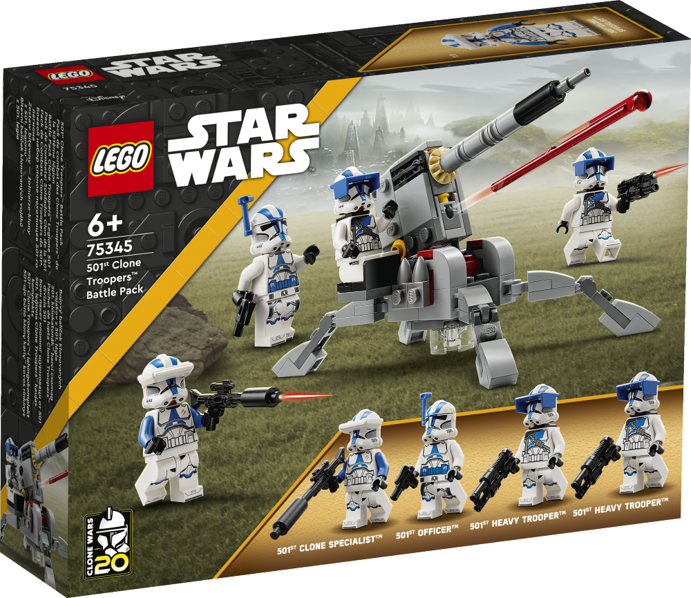 75345 LEGO® Star Wars™ 501. leģiona Clone Troopers™ kaujas komplekts, 6+ gadi, 2023 gada modelis