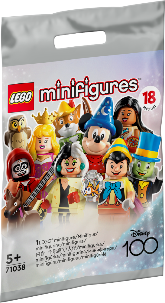 71038 LEGO® Minifigures Disney 100, 5+ лет,модель 2023 года