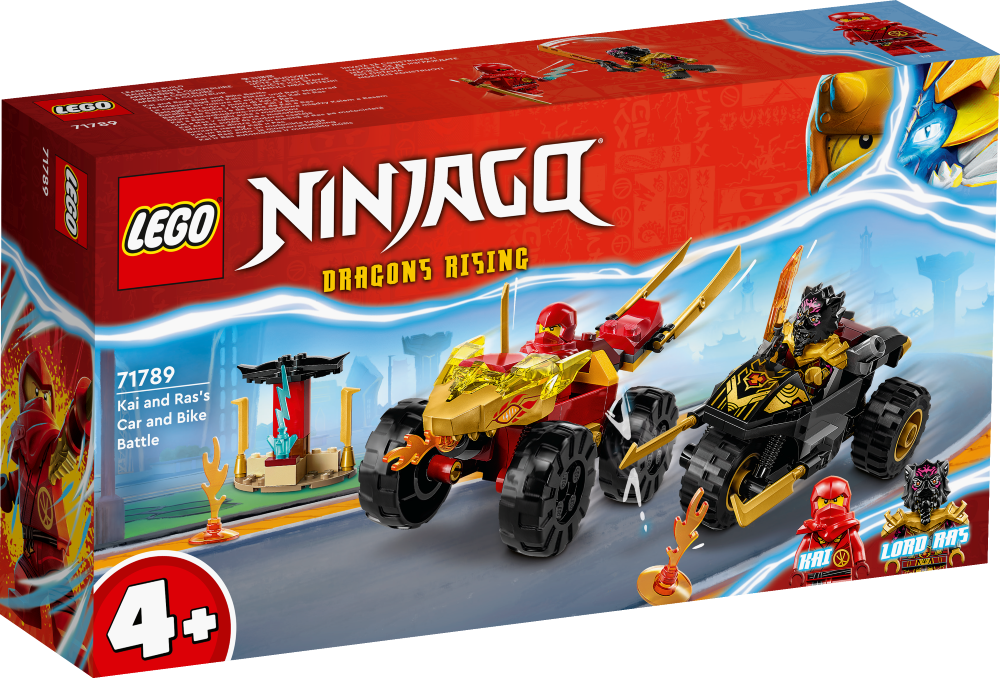 71789 LEGO® Ninjago Kai un Ras: auto un motocikla kauja, 4+ gadi, 2023 gada modelis