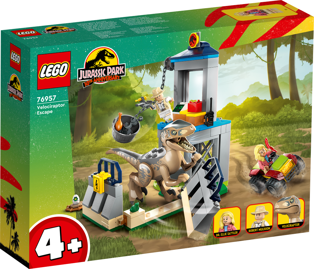 76957 LEGO® Jurassic World World Побег Велоцираптора, 4+ лет,модель 2023 года