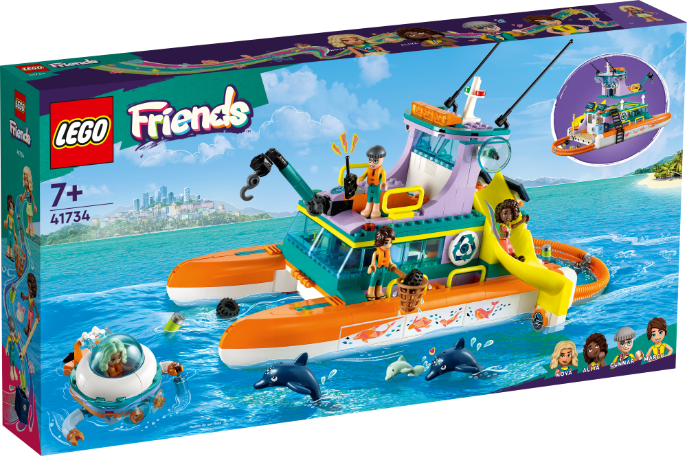 41734 LEGO® Friends Jūras glābēju kuģis, 7+ gadi, 2023 gada modelis