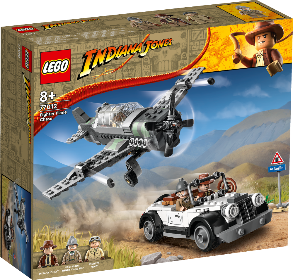 # 77012 LEGO® Indiana Jones Pakaļdzīšanās ar lidmašīnu-iznīcinātāju, 8+ gadi, 2023 gada modelis