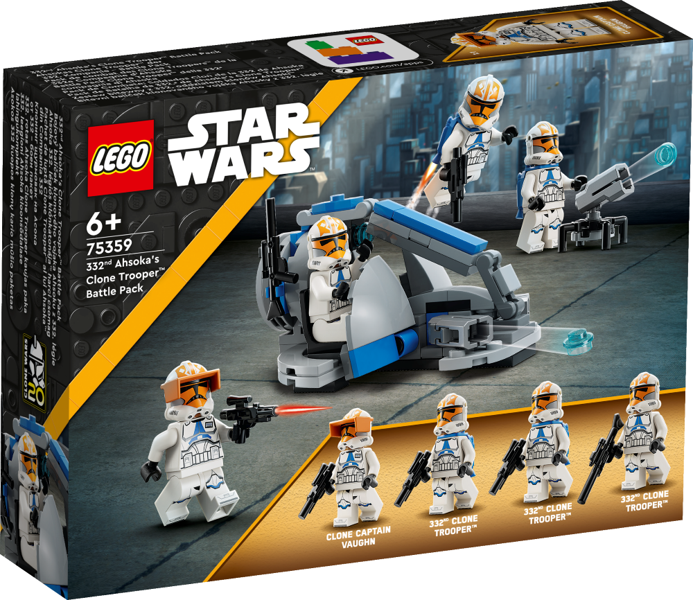 75359 LEGO® Star Wars™ Боевой набор солдат-клонов 332-го полка Асоки, 6+ лет, модель 2023 года