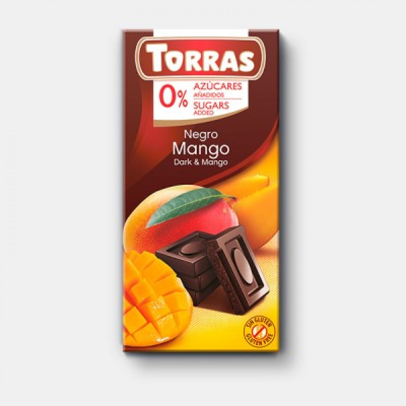 TORRAS tumšā šokolāde ar mango bez cukura, 75 g