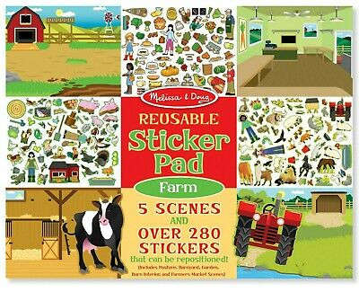 Melissa & Doug daudzkārt lietojamās uzlīmes - Ferma, 5 sižeti 280 gb