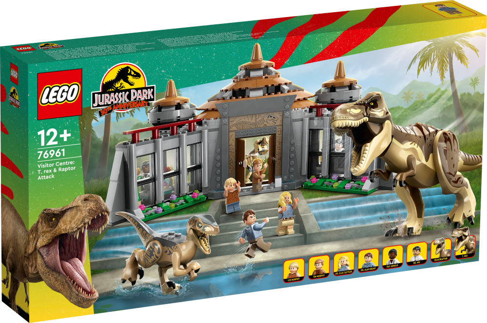 76961 LEGO® Jurassic World Apmeklētāju centrs: Tiranozaura un Plēsēja uzbrukums, 12+ лет, модель 2023 года