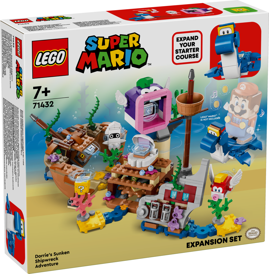 71432 LEGO® Super Mario Dorrie piedzīvojums nogrimušajā kuģa vrakā - paplašinājuma maršruts , 7+ gadi, 2024 gada modelis