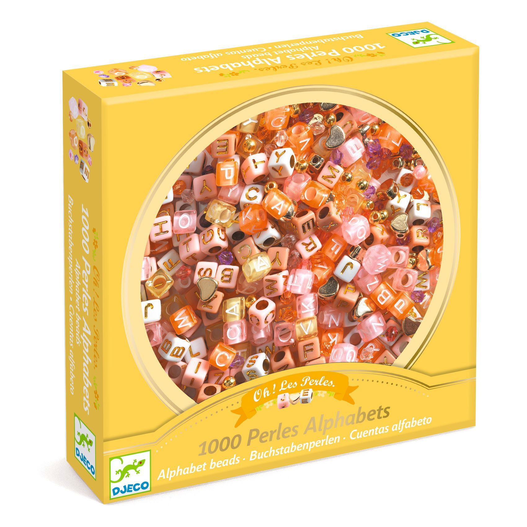 DJECO Rotu veidošanas komplekts - Pērlītes ar burtiem - Zelta alfabēts