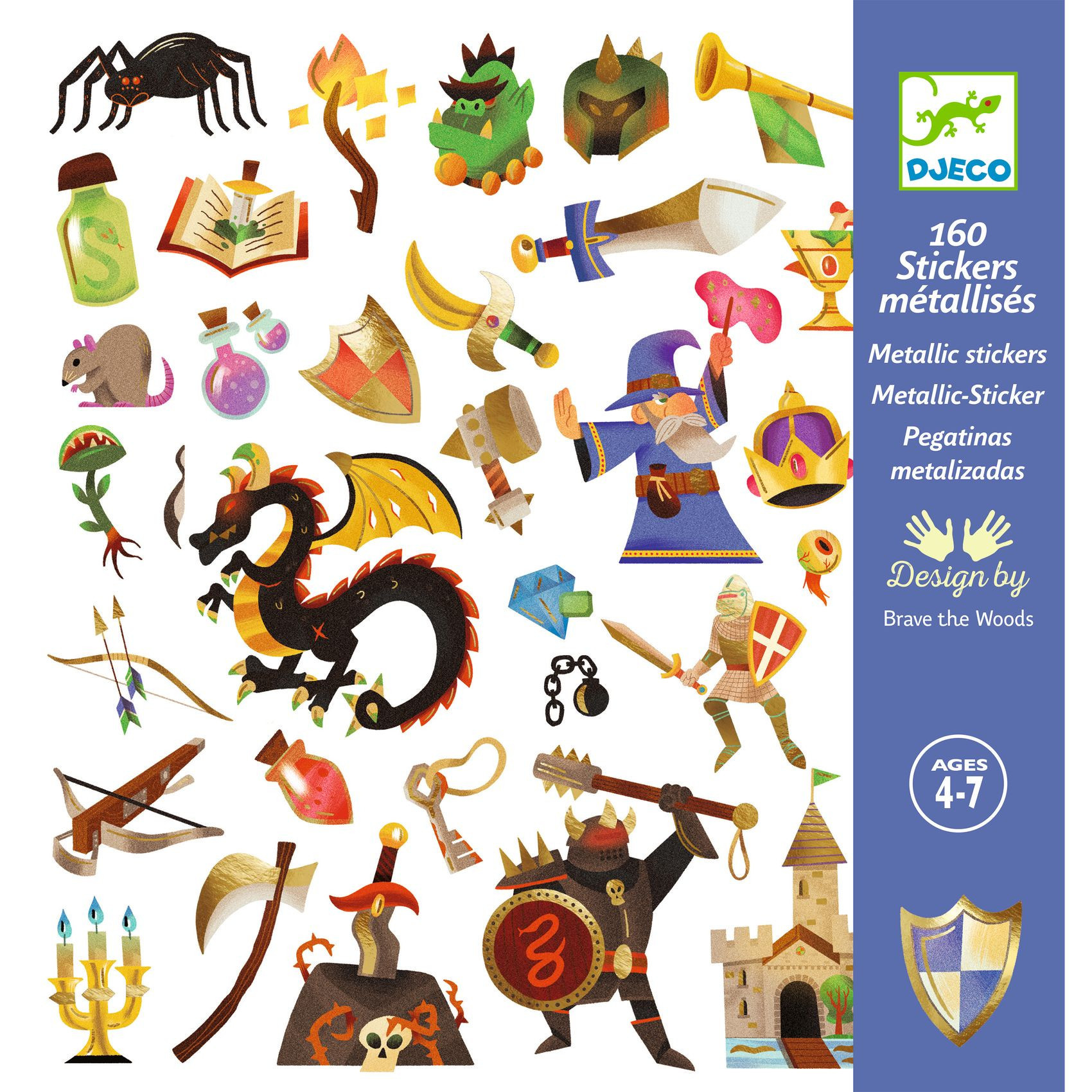 DJECO 160 uzlīmes – Viduslaiki, 4-7 gadiem