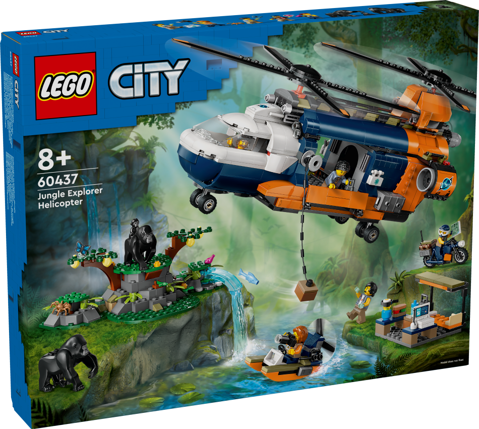 60437 LEGO® City Džungļu pētnieka helikopters bāzes nometnē, 8+ лет, модель 2024 года