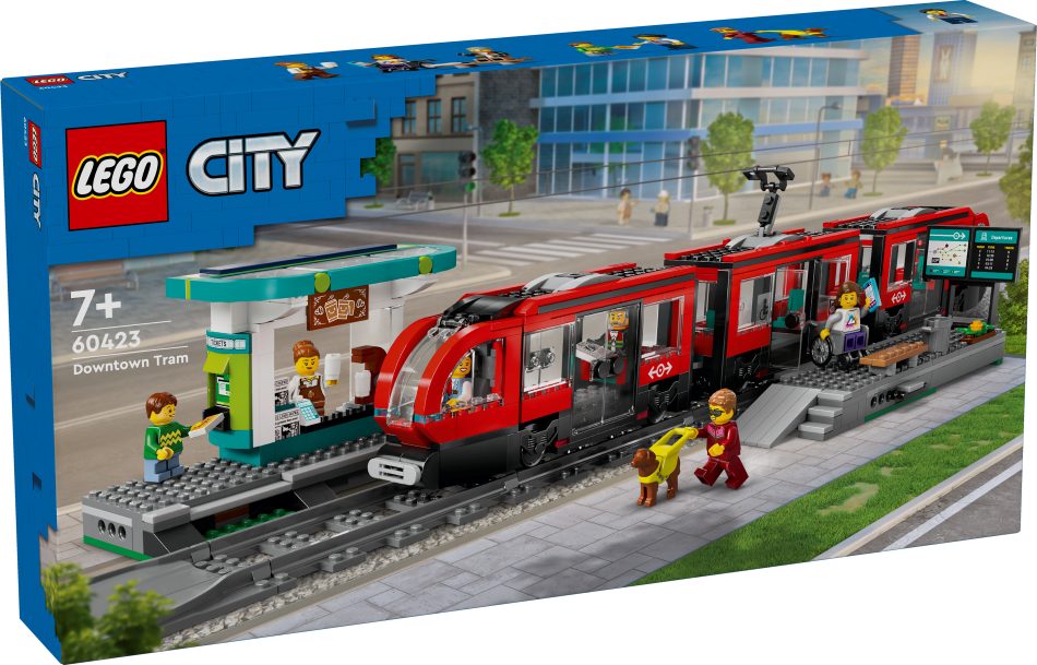 60423 LEGO® City Pilsētas tramvajs un stacija,7 + gadi, 2024 gada modelis
