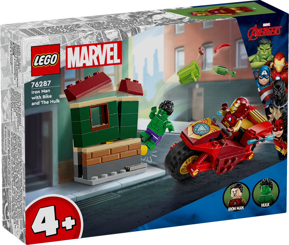 76287 LEGO® Marvel Super Heroes Dzelzs vīrs ar motociklu un Halks, 4+ , модель 2024 года