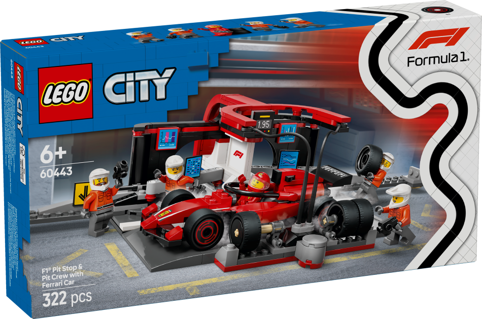 60443 LEGO® City Formula 1 Пит-стоп с автомобилем Ferrari, 6+ , модель 2025 года