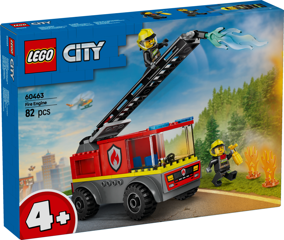 60463 LEGO® City Ugunsdzēsēju automašīna ar kāpnēm, 4+ , модель 2025 года