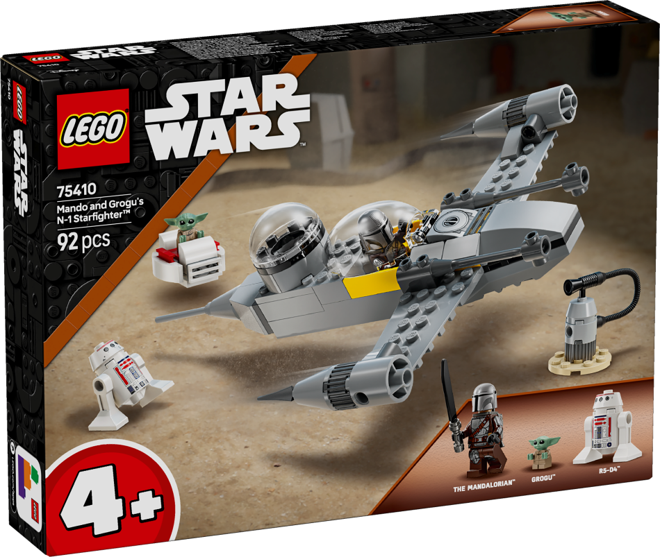75410 LEGO® Star Wars™ Mando un Grogu N-1 Starfighter™,4 + gadi, 2025 gada modelis