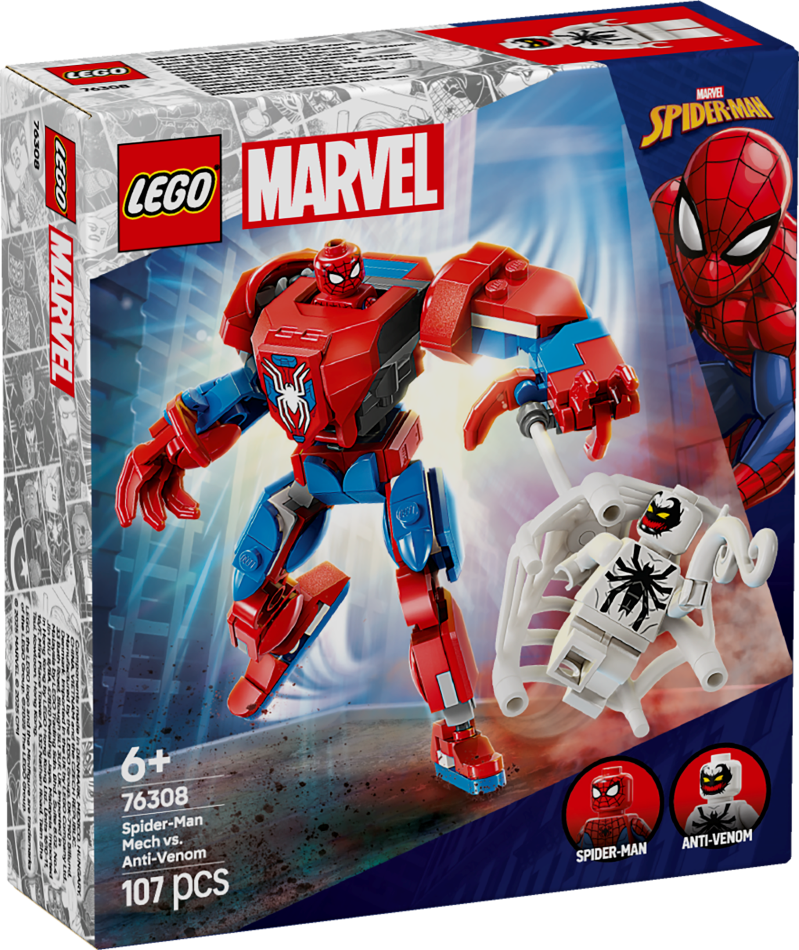 76308 LEGO® Marvel Super Heroes Zirnekļcilvēka robots pret Anti-Venom ,6 + gadi, 2025 gada modelis