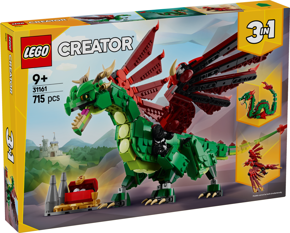 31161 LEGO® Creator Viduslaiku pūķis, 9+ , модель 2025 года