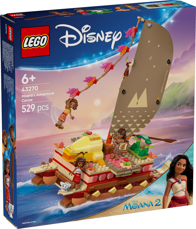 43270 LEGO® Disney Princess Vaianas piedzīvojumu kanoe , 6+ , модель 2025 года