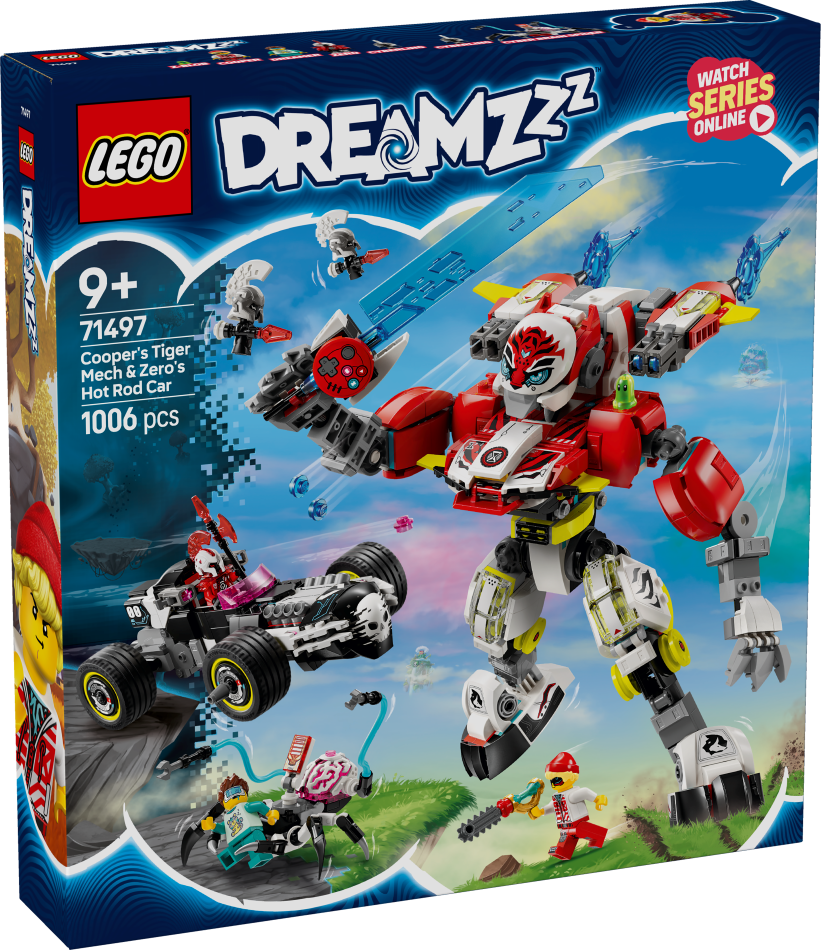 71497 LEGO® DREAMZzz™ Cooper tīģera robots un Zero lieljaudas auto, 9+ , модель 2025 года