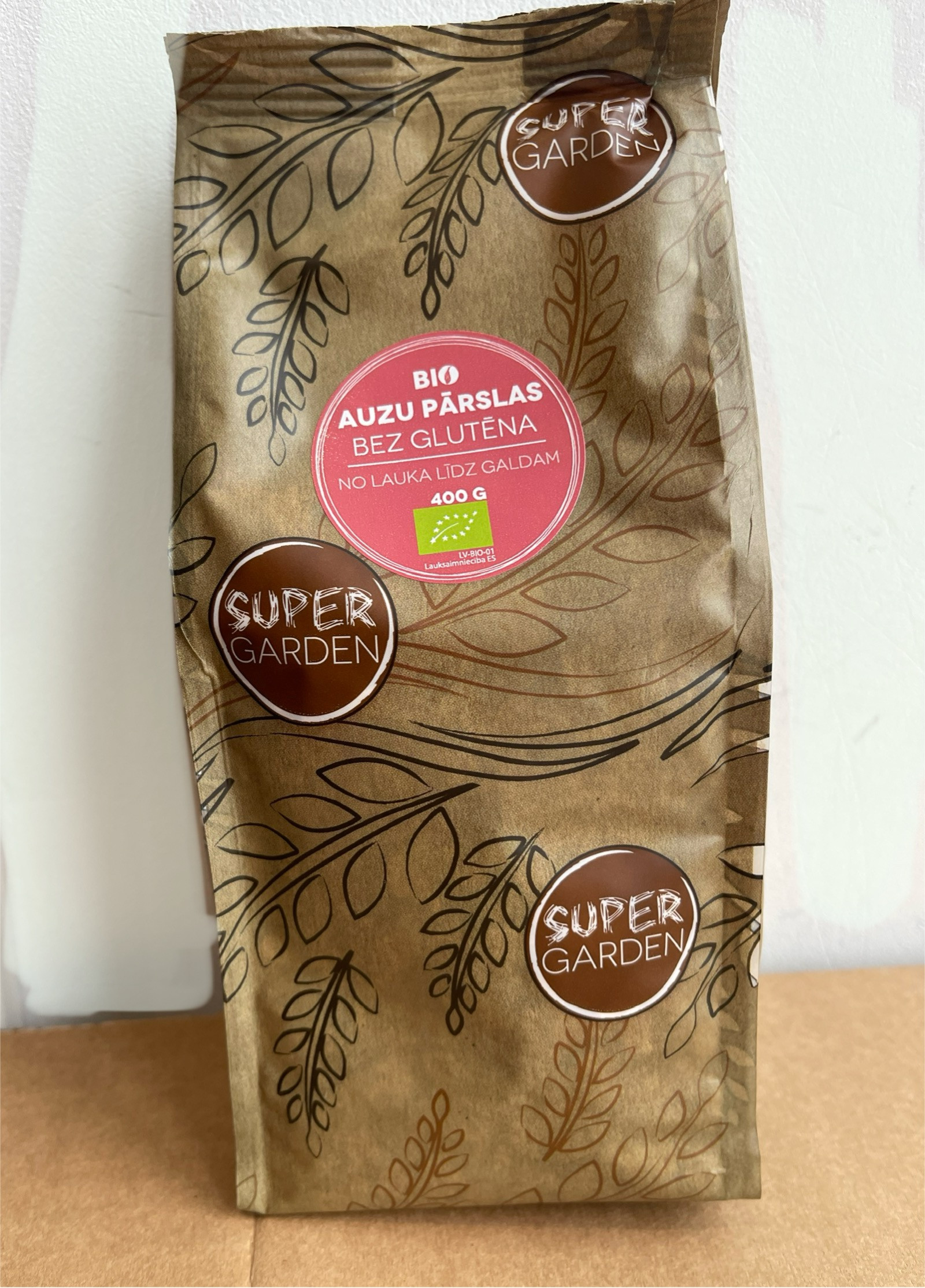 AKCIJA!!! Super Garden BIO Auzu pārslas bez glutēna, 400 gr