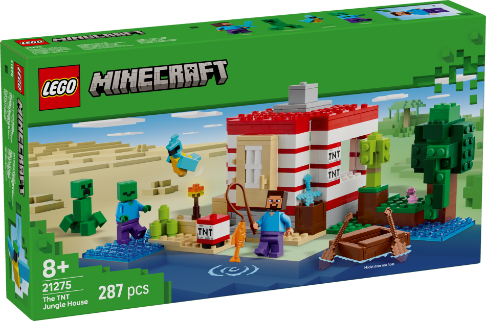 21275 LEGO® Minecraft TNT Džungļu māja, 8+ gadi, 2025 gada modelis