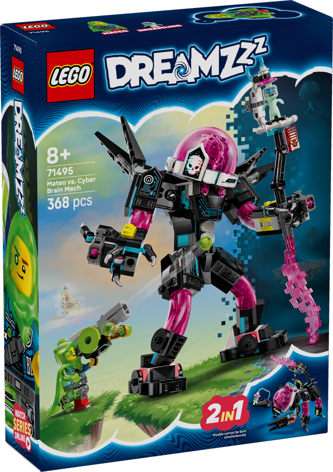 71495 LEGO® DREAMZzz™ Mateo pret Kibersmadzeņu robotu, 8+ gadi, 2025 gada modelis