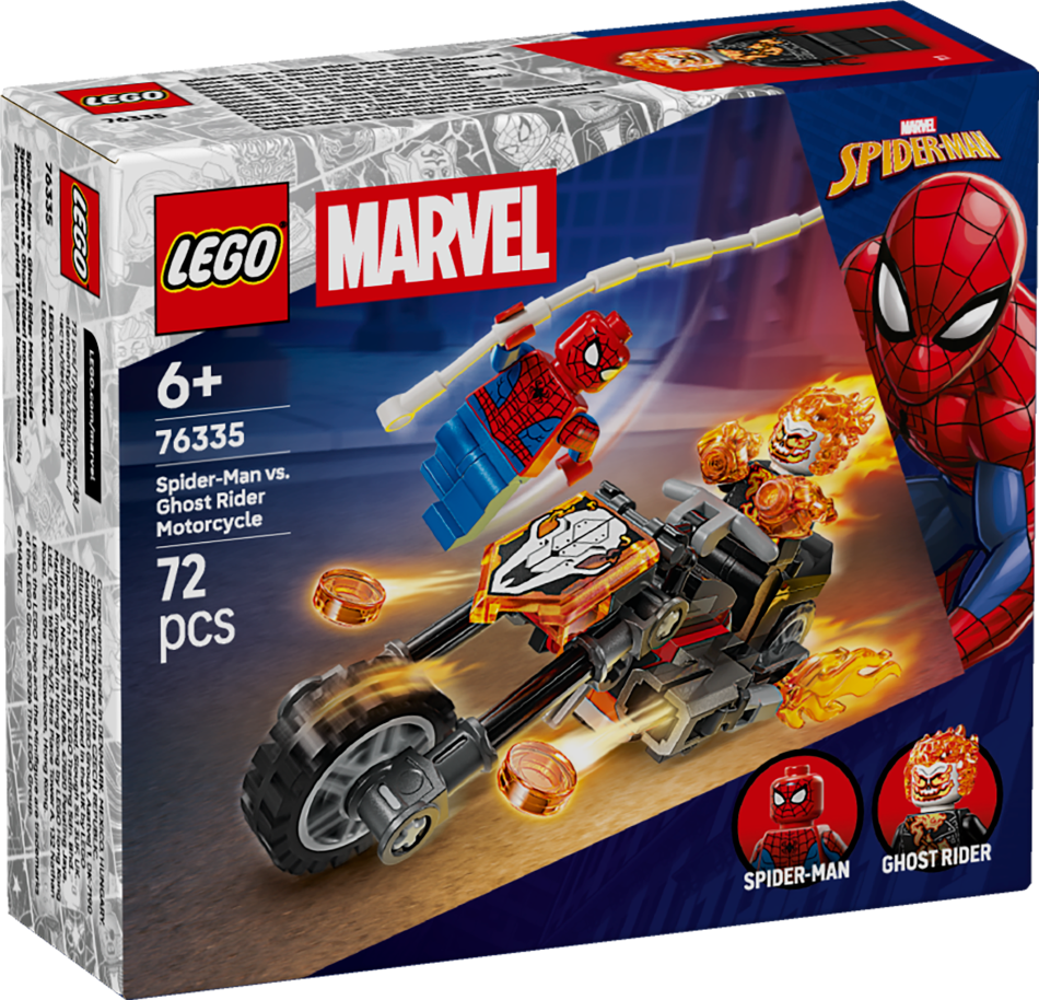76335 LEGO® Marvel Super Heroes Spider-Man pret Ghost Rider uz motocikla  ,6 + gadi, 2026 gada modelis