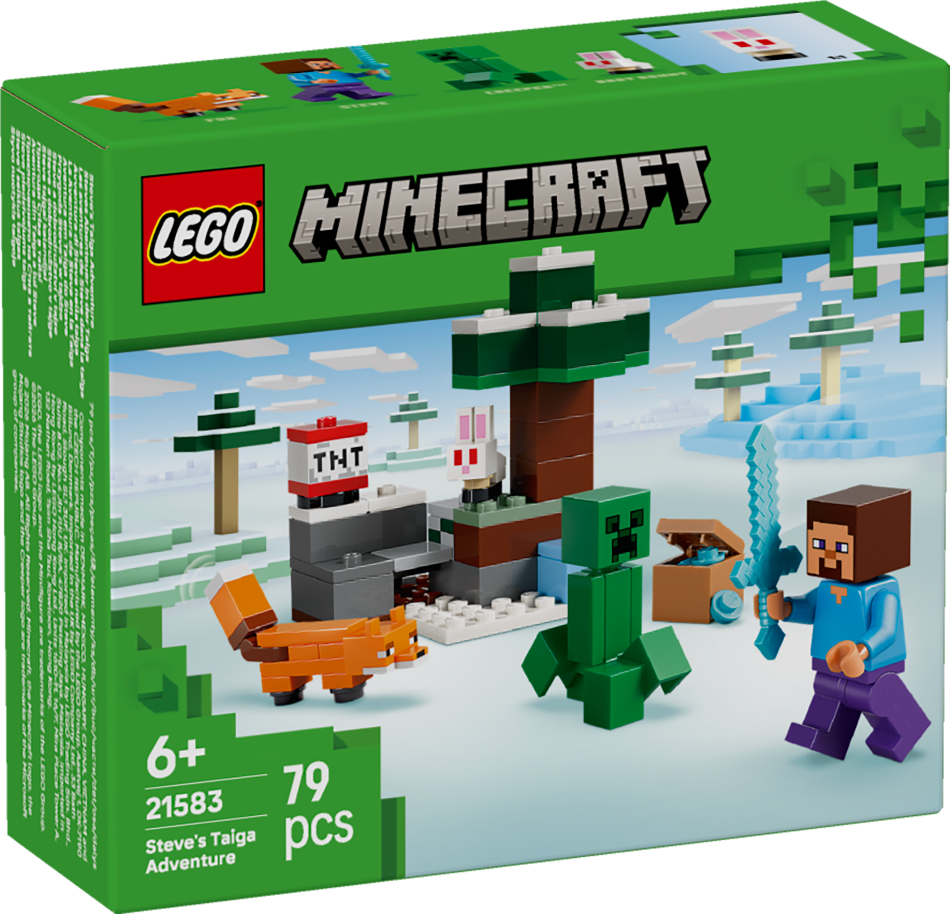 21583 LEGO® Minecraft Steve piedzīvojums taigā, 6+ gadi, 2026 gada modelis