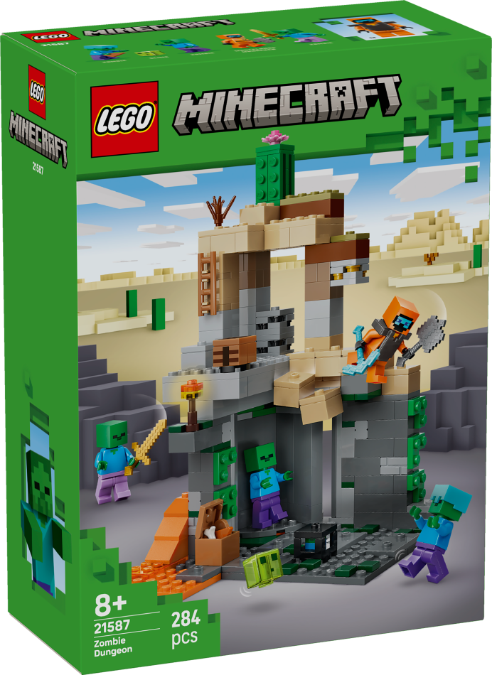 21587 LEGO® Minecraft Zombiju pazemes cietums , 8+ , модель 2026 года