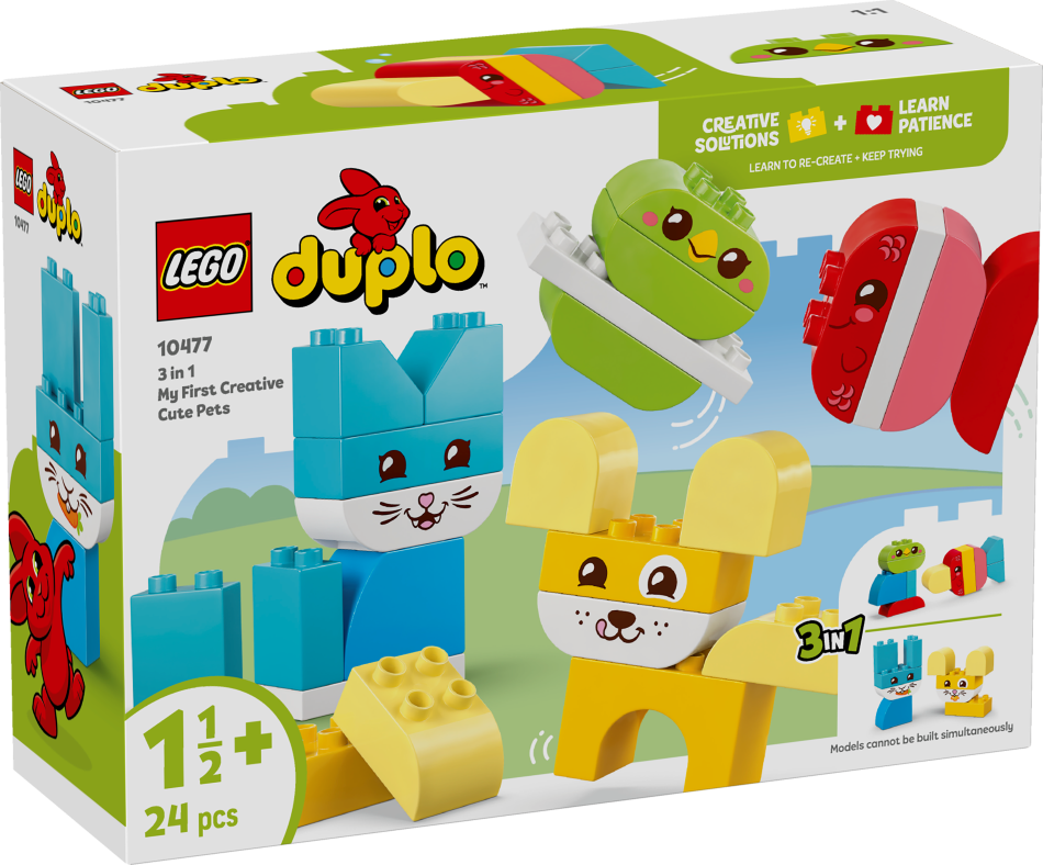 10477 LEGO® DUPLO 3 vienā radoši jauki mājdzīvnieki , 2+ gadi, 2026 gada modelis