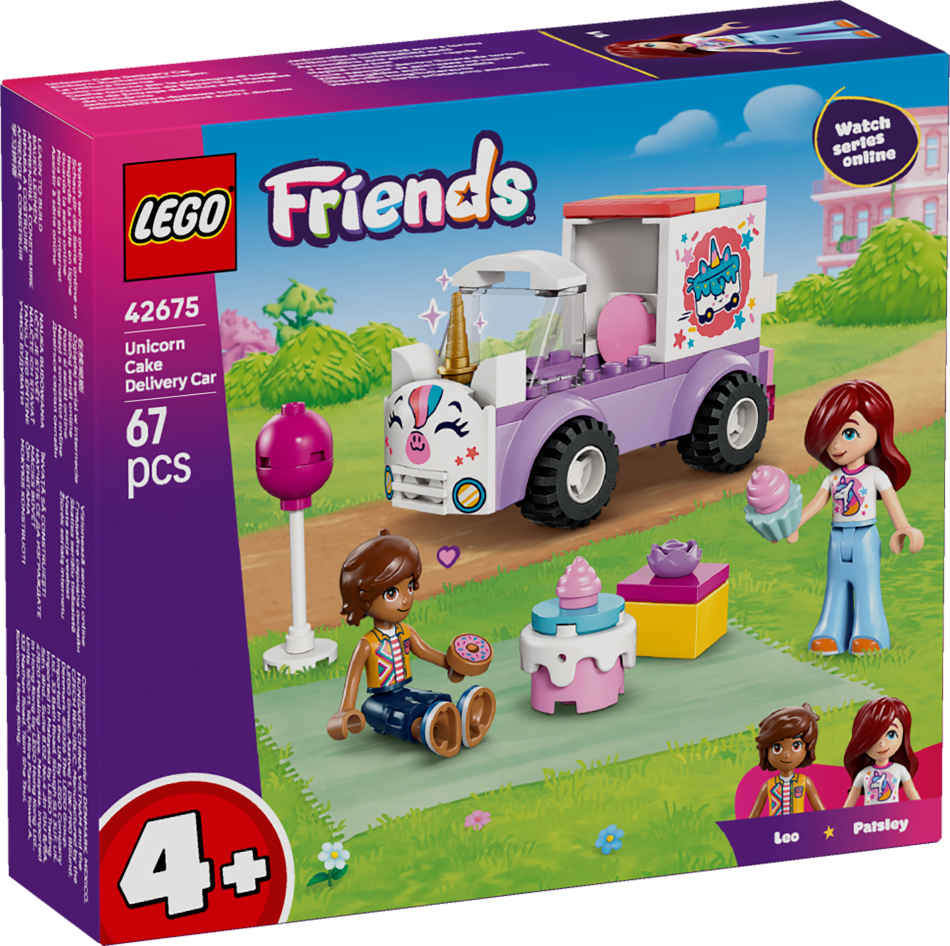 42675 LEGO® Friends Kūku piegādes auto – vienradzis , 4+ gadi, 2026 gada modelis
