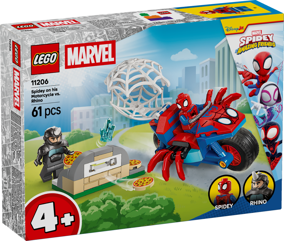 11206 LEGO® Spider Man Spidey uz motocikla pret Degunradzi , 4+ , модель 2026 года
