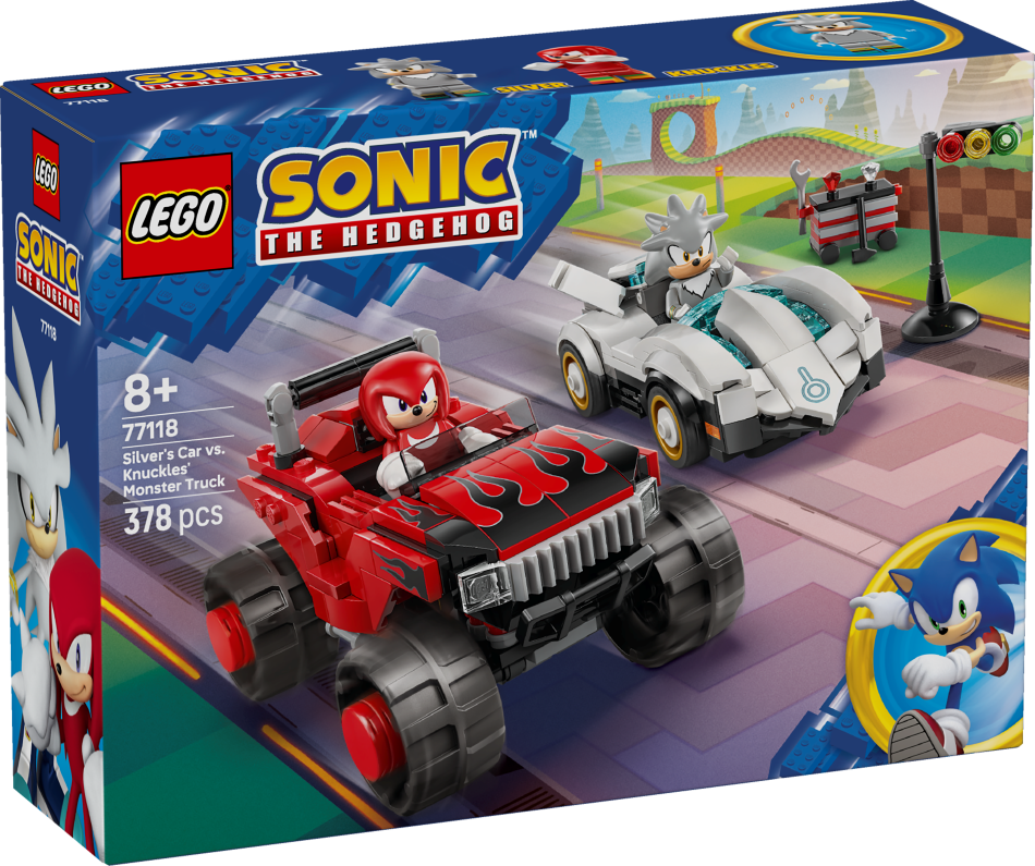 77118 LEGO® Sonic the Hedgehog™ Silver auto pret Knuckles monstru vāģi , 8+ gadi, 2026 gada modelis
