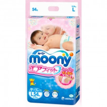 MOONY Японские подгузники L размер, 9-14 кг., 54 шт.