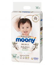 AKCIJA!!! Moony Natural autiņbiksītes ar kokvilnu, M izmērs, 6-11kg., 46gab. Ražots Japānā.