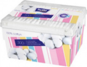 Bella Cotton 100% kokvilnas vates kociņi kastītē, 300 gab.